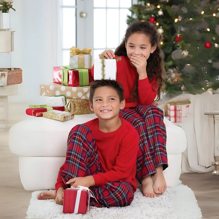 Festive Thermal Plaid Pajama Sets