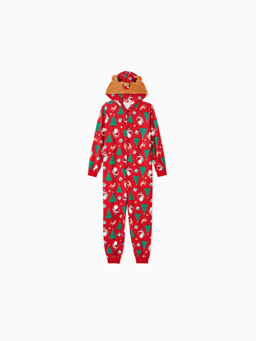 3D Reindeer Hooded Christmas Family Pajama Set