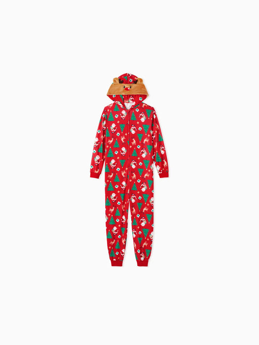 3D Reindeer Hooded Christmas Family Pajama Set