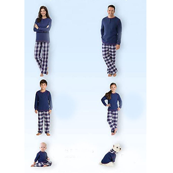 Christmas Plaid Family Matching Pajamas with Snowfall Design