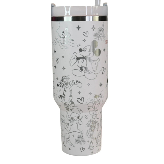 Whimsical Engraved  40oz Tumbler With Handle