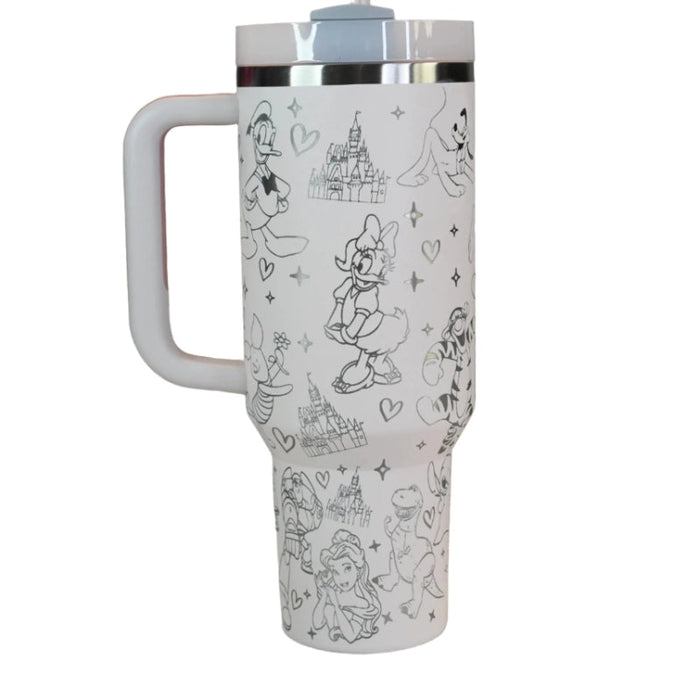 Whimsical Engraved  40oz Tumbler With Handle