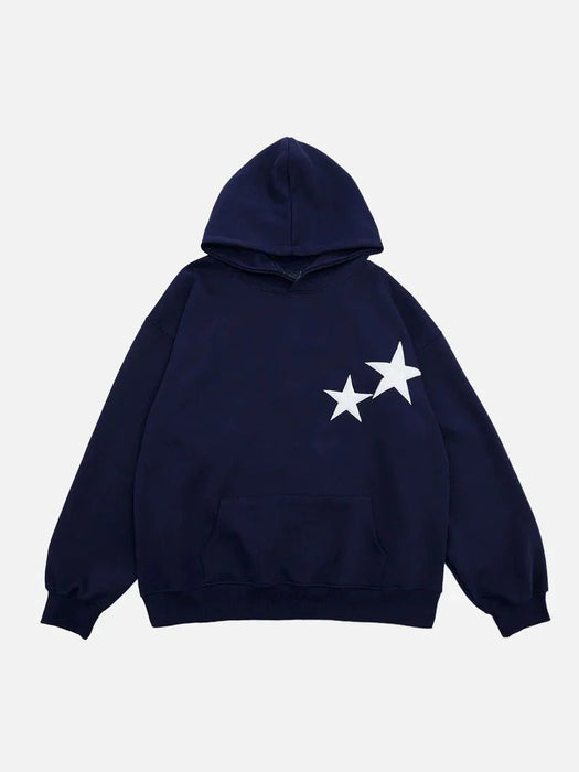 Double Star Printed Pullover Hoodie