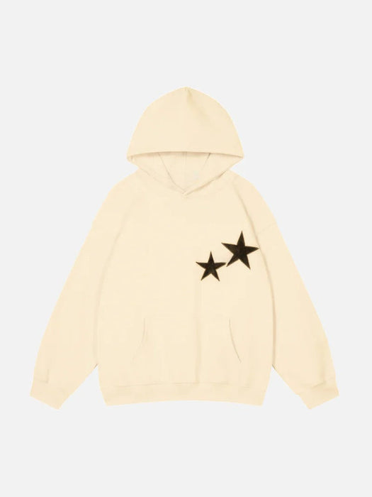 Double Star Printed Pullover Hoodie