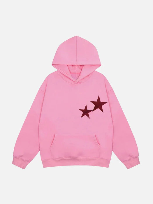 Double Star Printed Pullover Hoodie