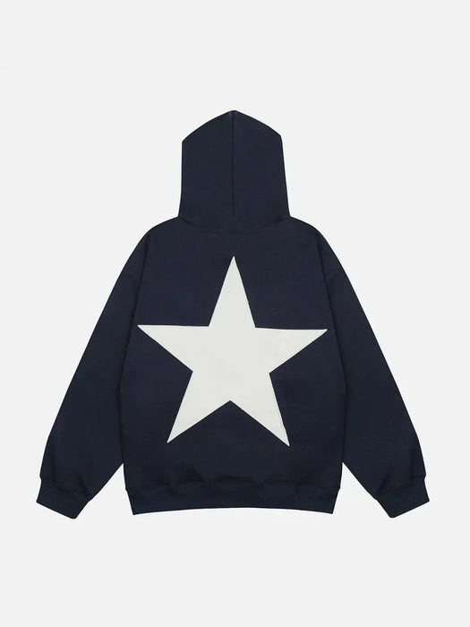 Double Star Printed Pullover Hoodie