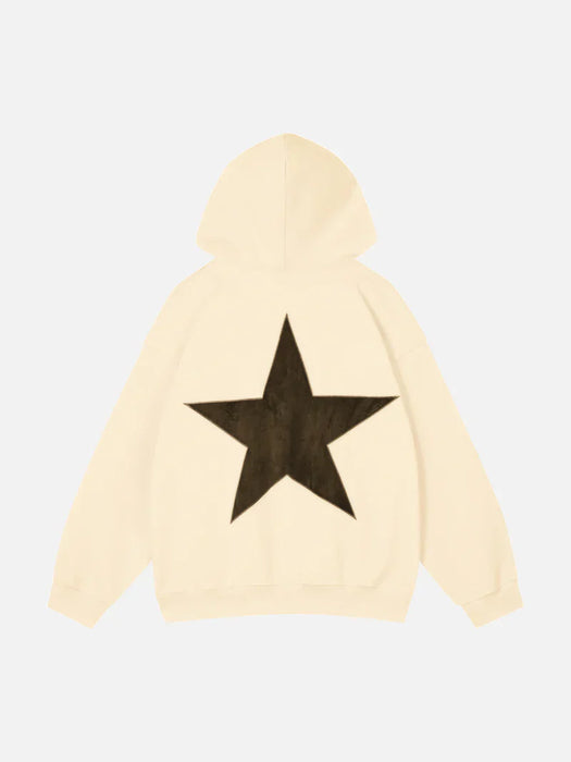 Double Star Printed Pullover Hoodie