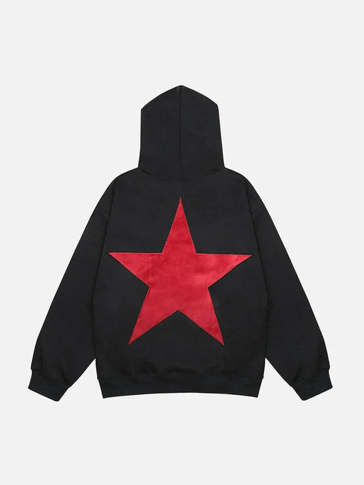 Double Star Printed Pullover Hoodie