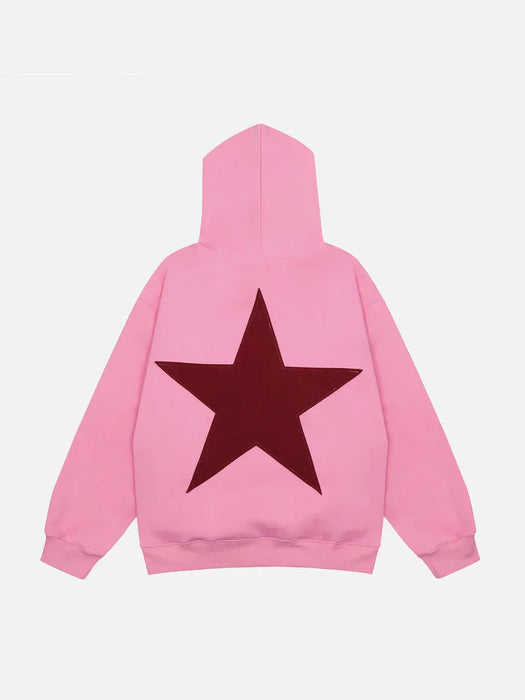 Double Star Printed Pullover Hoodie