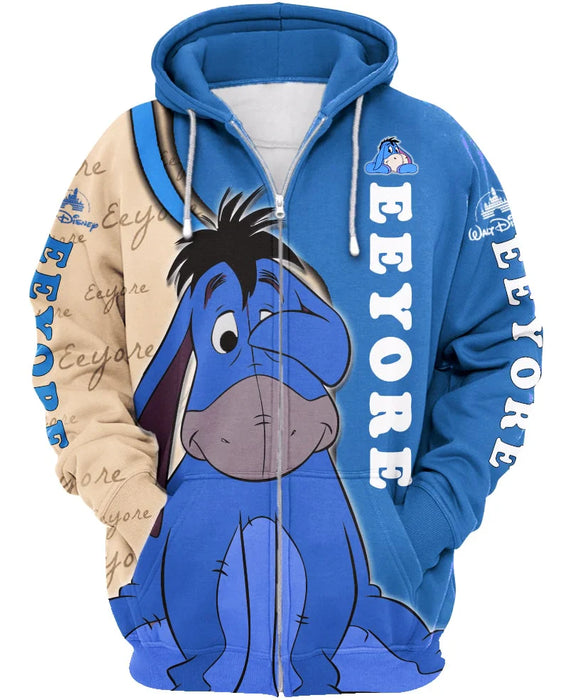 Cartoon Donkey Zip Up Hoodie