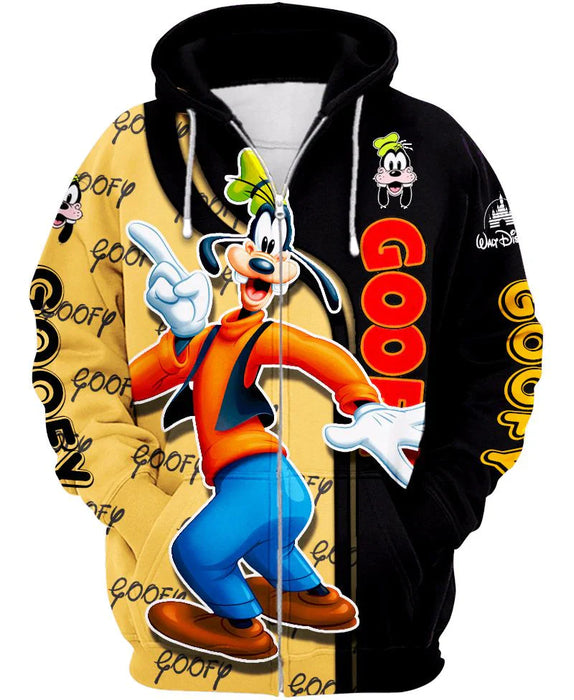 Goofy Cartoon Inspired Zip Up Hoodie