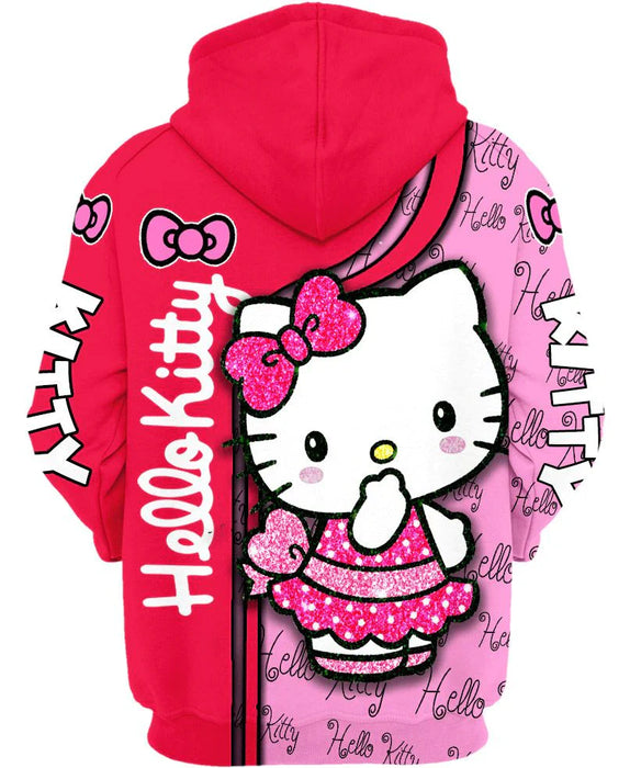 Kitty Printed Cozy Hoodie