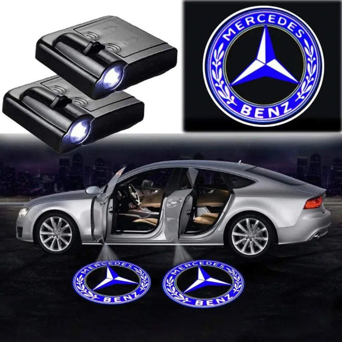 Pack Of 2 Wireless Mercedes Bens Door Light Logo