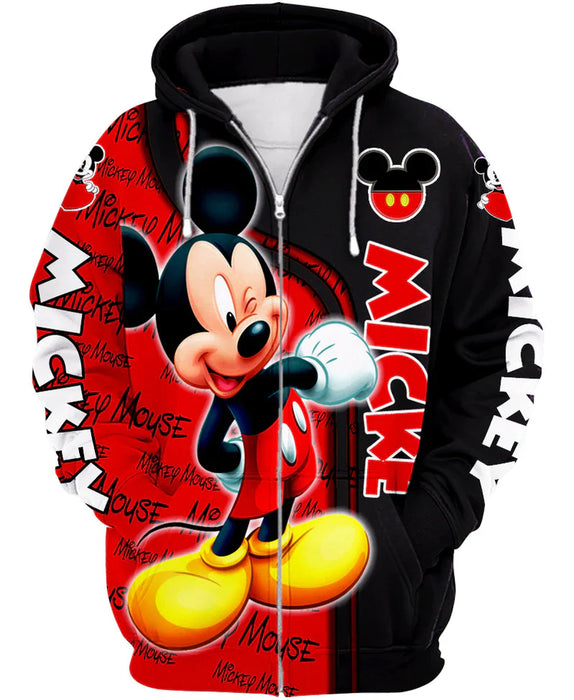 Classic Mouse Character Zip Up Hoodie