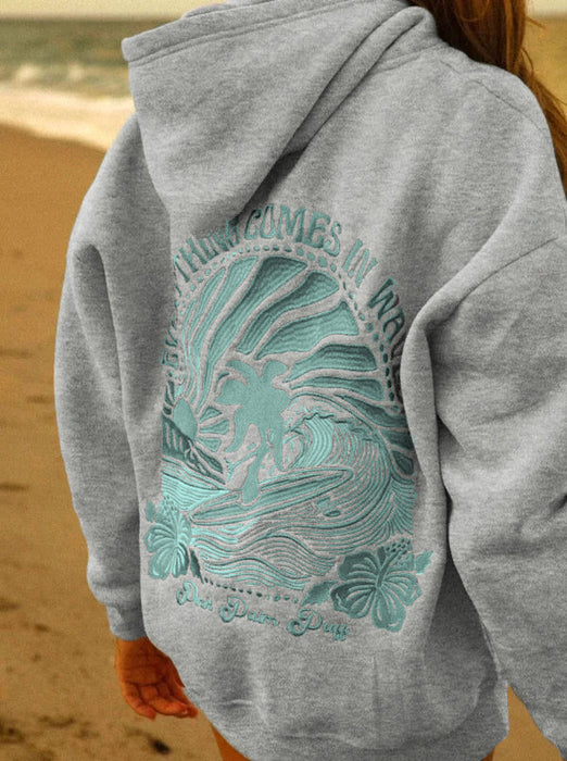 Sunset Graphic Oversized Hoodie