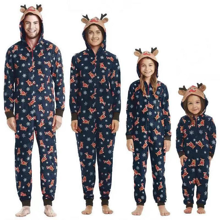 Reindeer Print Family Christmas Matching Pajamas